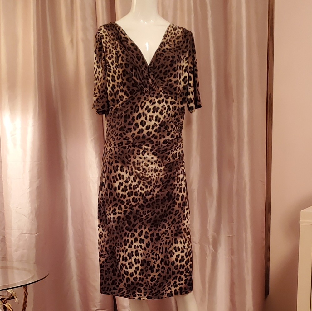 Evan Picone Leopard Print Dress